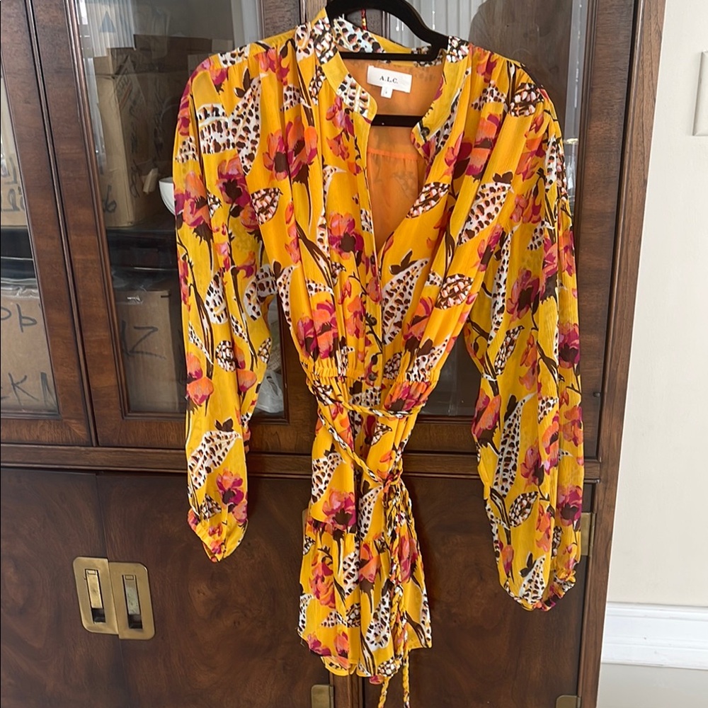 A.L.C. Multicolor Floral and Leopard Print Dress